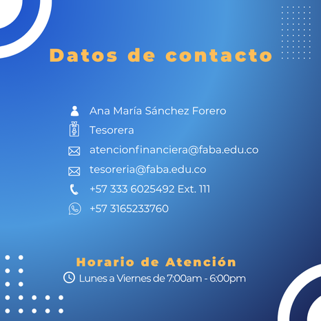 Datos de Contacto Crédito y Cartera